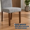 Dining Chairs Set - Upholstered Fabric Kitchen Chairs with Wood Legs & Padded Seats - Living Room Kitchen Furniture - 3 of 4