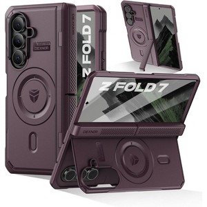 Dexnor Magnetic for Samsung Galaxy Z Fold 7 Case with Dual Kickstands & Front Screen Protector & Hinge Protection, Black - 1 of 3