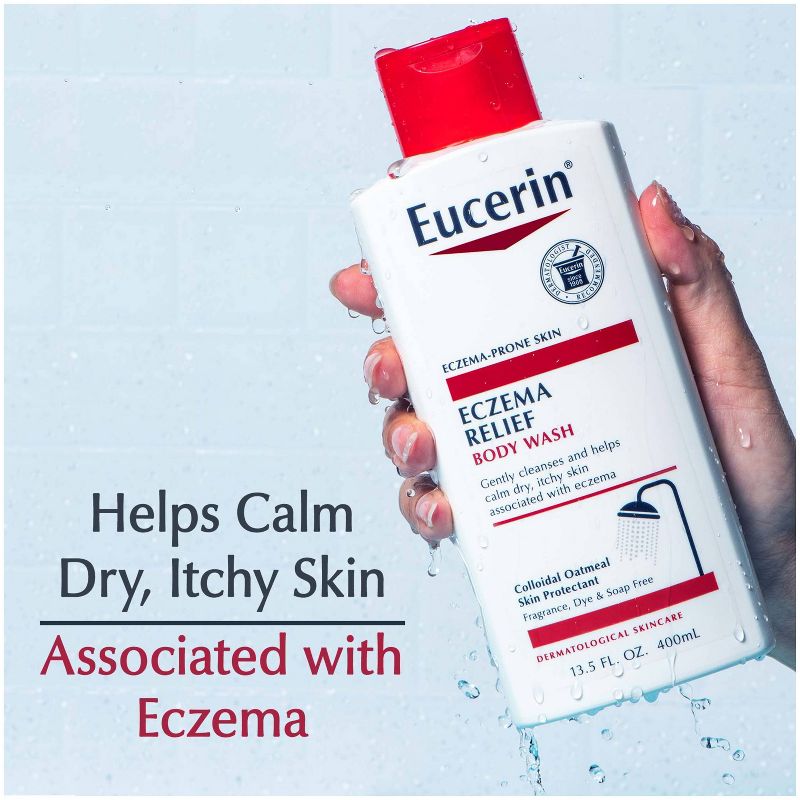 Eucerin Eczema Relief Cream &#38; Body Wash Gentle Cleanser - Unscented - 13.5 fl oz, 3 of 21