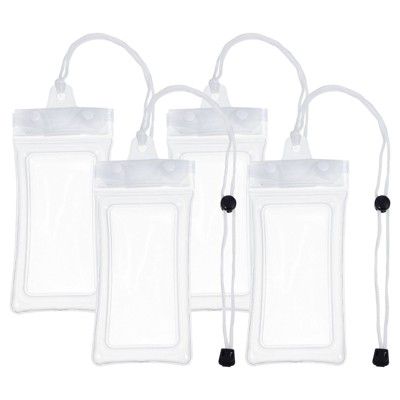 Unique Bargains Universal Waterproof Beach Swimming Pool Phone Cover Dry Bag 4 Pcs