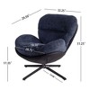 CAVINAS Chenille Swivel Accent Chair with High Backrest and Metal Base,Upholstered Swivel Living Room Chairs,Reading Chairs for Living Room - 3 of 4