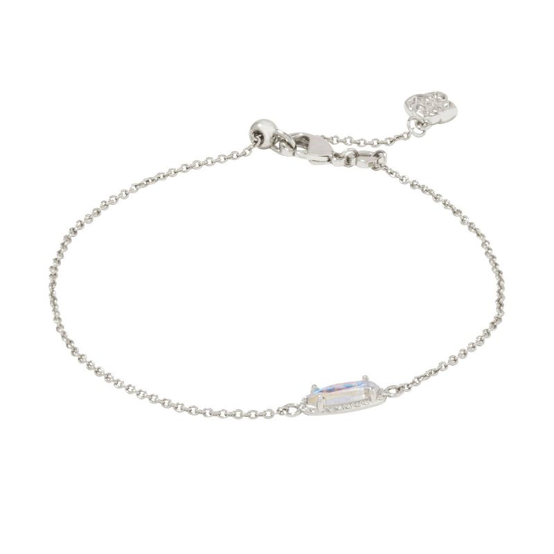 Kendra Scott Emma Delicate Rhodium Over Brass Chain Bracelet - Dichroic Glass