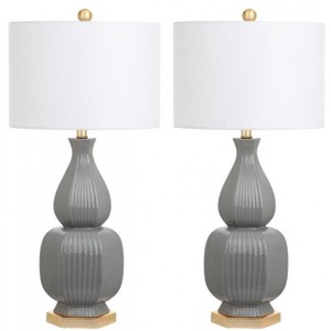 Cleo Table Lamp (Set of 2) - 31.5 Inch Height - LIT4512 - Grey/Gold - Safavieh - 1 of 4