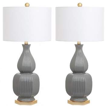 Cleo Table Lamp (Set of 2) - Grey - Safavieh.