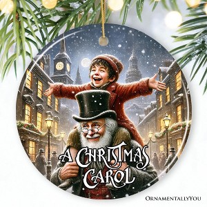 Scrooge and Tiny Tim Ornament, A Christmas Carol Victorian Gift and Tree Decor| OrnamentallyYou - 1 of 4