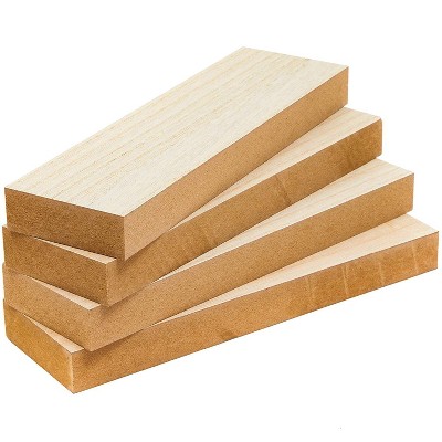 Bright Creations 4-Pack Unfinished Wood Block for DIY Crafts, Sign Block, Kids Games, 3x10 in