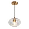 LNC Chrysaorican Modern  Luxury  Globe Pendant Lights, Gold with Globe Iridescent Glass,1 /3/5 Light,8.3in/31.5in/52.4in - 3 of 4