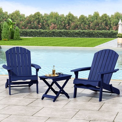 Christopher Knight Home Malibu Outdoor Acacia Wood 3 Piece Adirondack Chat Set