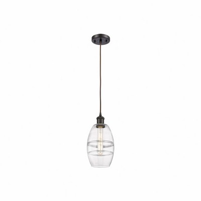 Vaz - 1 Light Cord Hung Mini Pendant In Industrial Style-8.13 Inches Tall and 5.88 Inches Wide