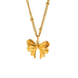 Necklace Women - HTUTWOO™ 18K Gold Butterfly Pendant and 15.7+2IN long chain, Chain Boho Beach Simple Handmade Jewelry, for Everyday Wear & occasions - 1 of 4