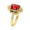 Ross-Simons 1.70 Carat Garnet and .20 ct. t.w. Black Spinel Ring With .10 ct. t.w. White Topaz in 18kt Gold Over Sterling Size 9 - 3 of 4