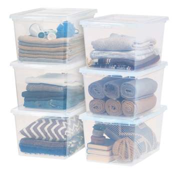 Iris Usa 6 Pack 68 Quart Plastic Storage Bin Tote Organizing Container ...