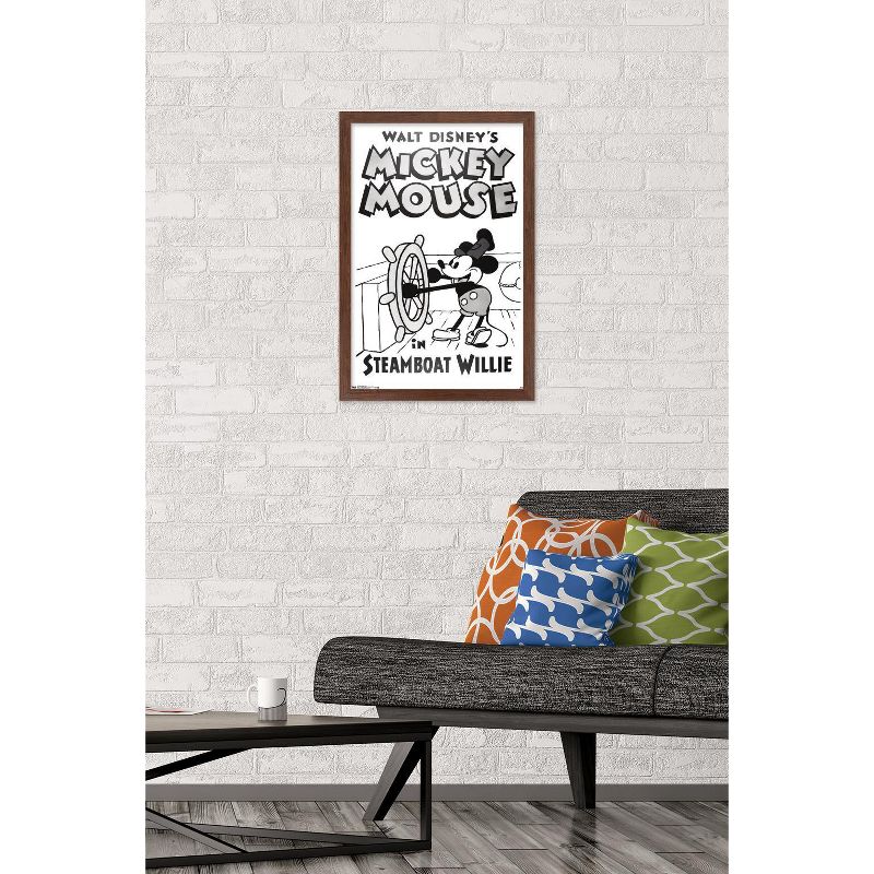Trends International Disney Mickey Mouse - Steamboat Willie Framed Wall Poster Prints, 2 of 7