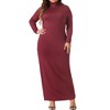 Agnes Orinda Women's Plus Size Turtleneck Long Sleeve Maxi Pencil Bodycon Dress - 2 of 4