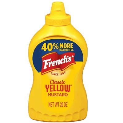 French's Classic Yellow Mustard, 20 oz Bottle (Pack of 4)