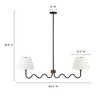 Modway Sunlit 2-Light Pendant Light – Squiggle Arm Mid-Century Modern Fixture in Walnut and Black Finish - 2 of 4