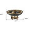 HomeRoots 8" Marbleized Green And Gold Polyresin Decorative Bowl With Orbs - 3 of 4