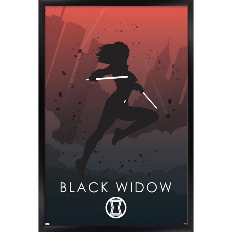 Trends International Marvel Heroic Silhouette - Black Widow Framed Wall Poster Prints, 1 of 7