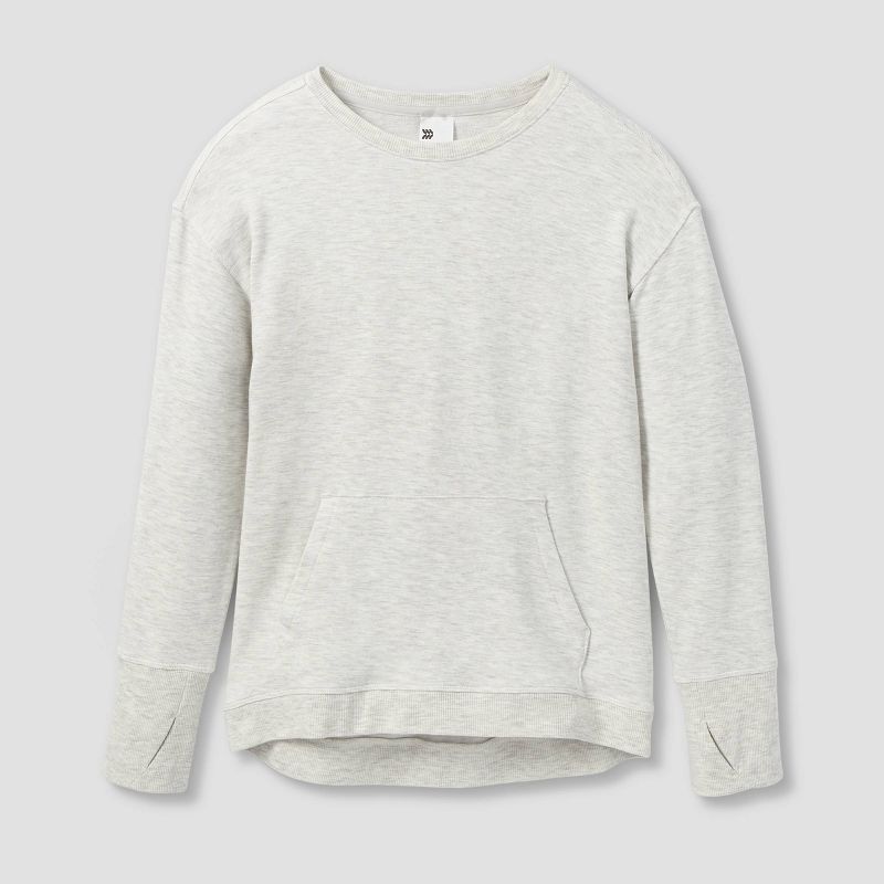 Girls' Cozy Lightweight Fleece Crewneck Sweatshirt - All In Motion™, 1 of 5