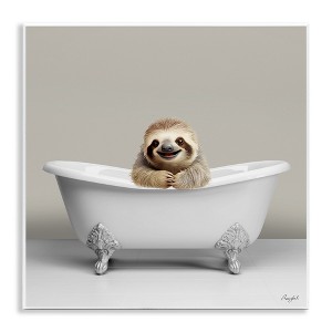 Stupell Industries Happy Sloth in Bathtub, 12" x 12" - 1 of 4