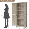 70 Inch Tall Kitchen Pantry Cabinet, Freestanding Storage Cabinet with 4 Doors and Adjustable Shelves, Utility Hutch Cupboard - 2 of 4