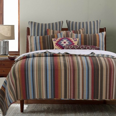 Greenland Home Fashion Majestic Durango Stripe Oversized Bonus Bedding Set with Pillow - Stampede
