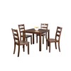 Royal Hampton 5 Piece Dining Table Set, 4 Chairs, Slatted Backs, Brown Solid Wood - 2 of 4
