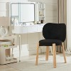 Cute Vanity Chair with Love Backrest, Modern Makeup Vanity Stool Teddy Fabric for Dressing - 2 of 4