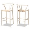 Set of 2 Paxton Wood Counter Stools White - Baxton Studio: Upholstered, Beechwood Frame, 250lb Capacity - image 4 of 4