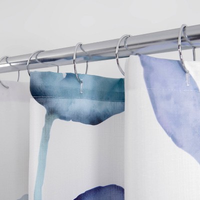 Abstract Botanical Watercolor Polyester Shower Curtain 70" x 72"