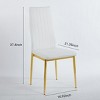Set of 4 Modern High Back Dining Chairs with Metal Legs and PU Seats,Armless Design for Kitchen or Dining Room-The Pop Home - 4 of 4