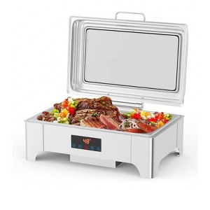 Coucheta Electric Chafing Dish - 9QT Full Size Touch Screen Food Warmer, Roll Top Set with Glass Lid for Catering, Parties, Weddings，silvery - 1 of 4