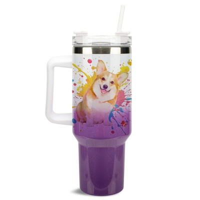 100 North Meowdy Partner Kitty Cat Cowboy Wrap-Around 40 Oz. Stainless Steel Water Bottle Coffee Mug, Spill & Leak Resistant, Travel Tumbler with