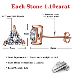 Paaaawaters Rose Gold Plated 925 Sterling Silver Cubic Zirconia Stud Earrings for Women - 1 of 4