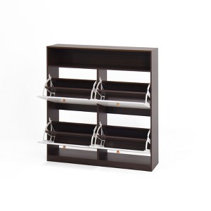 VANIRROR Freestanding Shoe Storage Cabinet with 4 Flip Drawers, Wooden Handles, Anti-Tip Fitting, Entryway & Hallway Organizer - 1 of 4