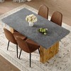 NicBex 5/7/9 PCS Gray MDF Dining Table Set with 4/6/8 Brown Chairs for Dining Meeting Room,Brown - 2 of 4