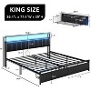 AMERLIFE LED Bed Frame with Drawers, 2-Tier Storage and Charging Station - 2 of 4