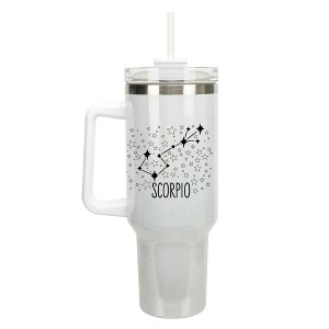 100 North Scorpio Zodiac Astrology Star Sign Wrap-Around 40 Oz. Stainless Steel Water Bottle Coffee Mug, Spill & Leak Resistant, Travel Tumbler with - 1 of 4