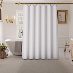 Aoibox Waffle Weave Fabric Shower Curtain, Heavy Duty with Weighted Hem, Water Repellent, Includes 14 Metal Hooks, Luxury Bath Curtain for Hotel Spa - 1 of 4