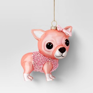 Christmas Glass Pink Chihuahua Ornament - Wondershop™ - 1 of 3