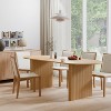 Wooakway 30"H Oval Oak Wood Dining Table Kitchen Table Conference Table Gaming Table with Double Pedestal - 4 of 4
