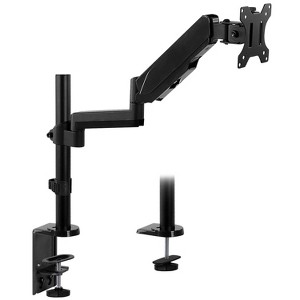 Mount-It! Single Monitor Arm Mount | Full Motion Height Adjustable Articulating Gas Spring Arm | Fits 19 - 32 Inch | C-Clamp and Grommet Base - 1 of 4