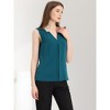 Allegra K Women's Elegant Chiffon V Neck Sleeveless Work Pleated Blouse - image 4 of 4