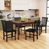 Costway Rustic Dining Chairs Set of 2 with Slat Tilt Backrest, Wide Seat, Rubber Wood Legs White/Black - 4 of 4
