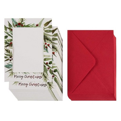36-Pack Christmas Photo Greeting Card – Red Foil Photo Holder Sleeve, Holiday Photo Frame with Envelopes, Holds 5 x 7 inches Inserts