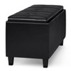 PAGED Storage Ottoman Modern Design Entryway Bench with 3 Flip Over Serving Trays and Large Interior Storage for Bedroom, Living Room - 3 of 4