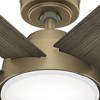 Hunter 52" Donatella Ceiling Fan, Burnished Brass Finish, 6 Blades, Warm Grey Oak Blades, Integrated LED Light - 2 of 4