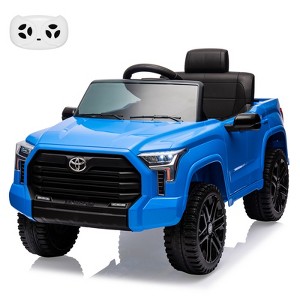 12V Licensed Toyota Tundra Kids Ride On Truck, Electric Car w/Remote Control, LED Lights, 3 Speeds, Suspension - 1 of 4