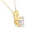 Pompeii3 7mm Heart Shape Women's White Topaz Pendant 14k White or Yellow Gold Necklace - 2 of 4