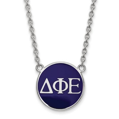 Black Bow Jewelry Sterling Silver Delta Phi Epsilon Greek Life Necklace 18 Inch